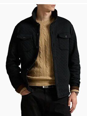 Polo Ralph Lauren Men's Long-Sleeve Double Knit Tech Hybrid Shirt Jacket XXL